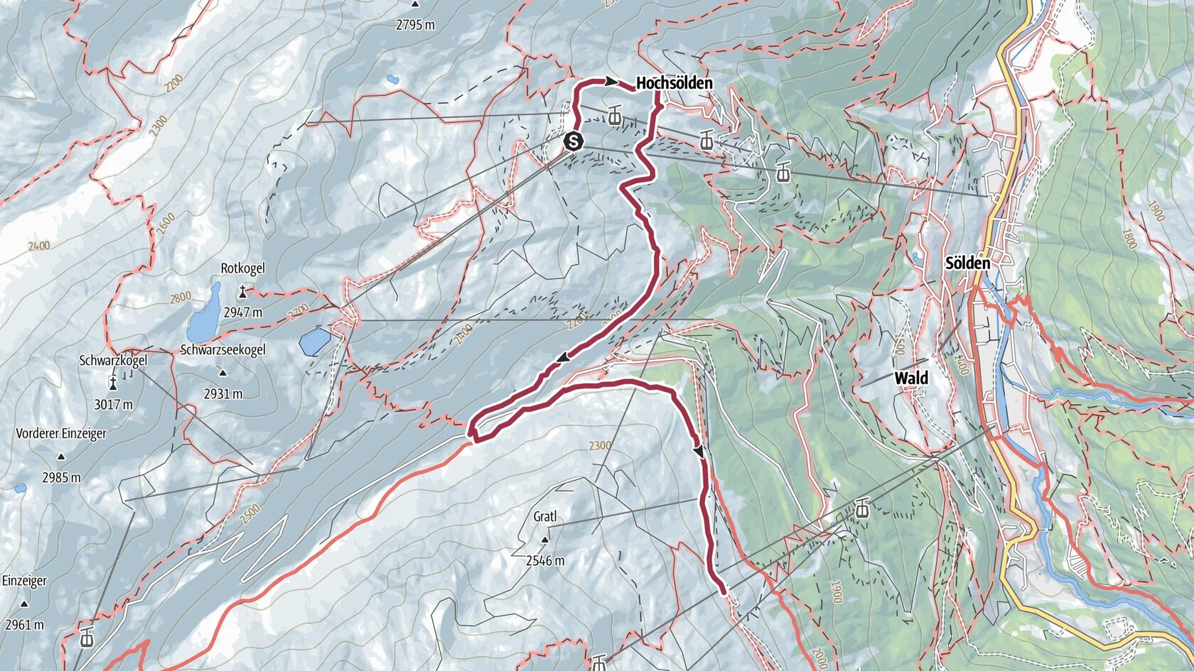 Seilbahnwanderung: Hochsölden - Gaislachkogl Mittelstation