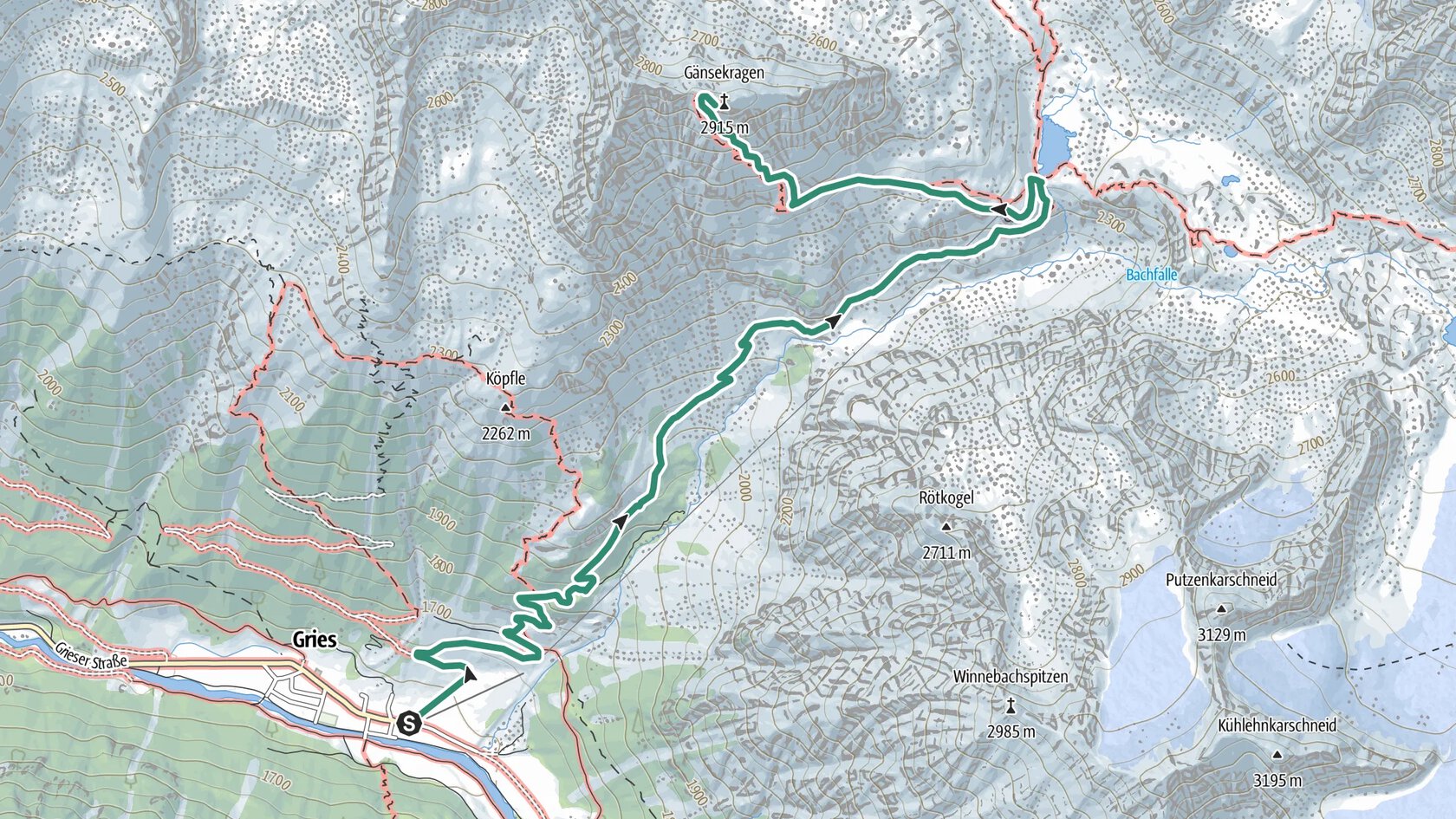 Gänsekragen 2914m - Längenfeld/Gries