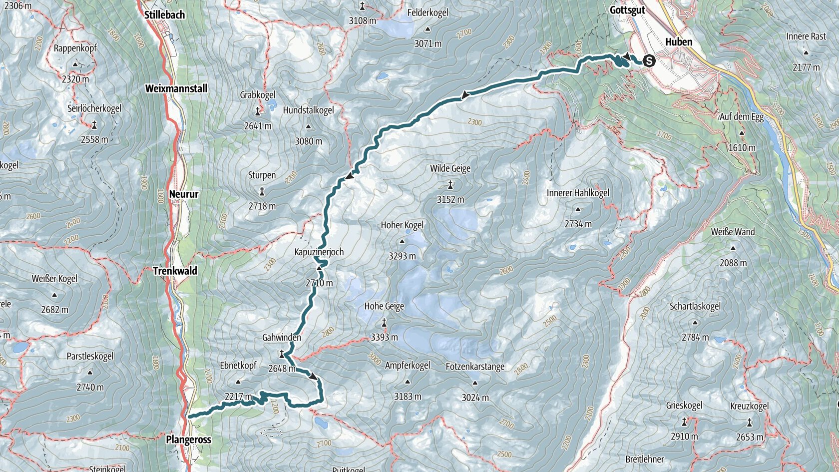 Breitlehn- und Kapuzinerjöchl (vom Ötztal ins Pitztal) - Längenfeld/Huben
