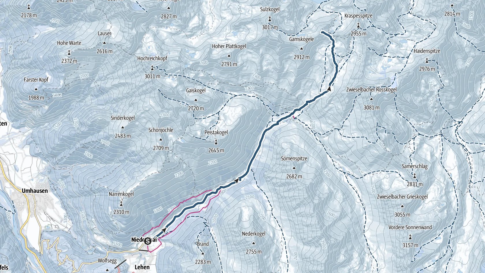 Finstertaler Schartenkopf 2855m - Umhausen-Niederthai