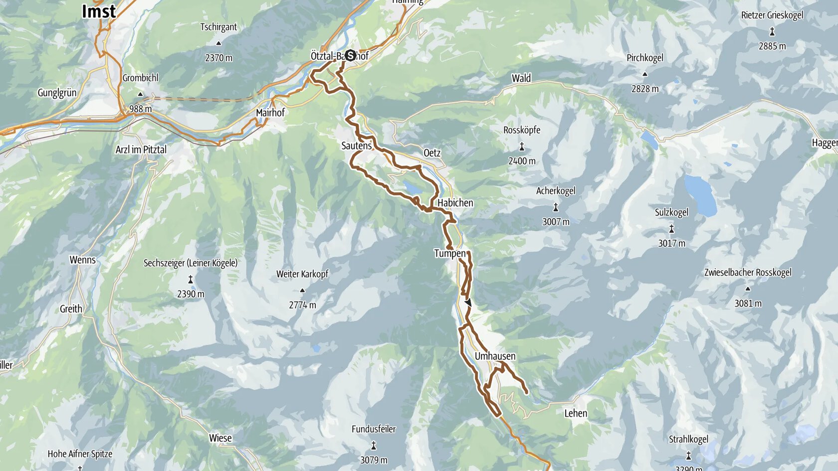 Gravelbike Tour Ötztal Lite mit Stuibenfallblick