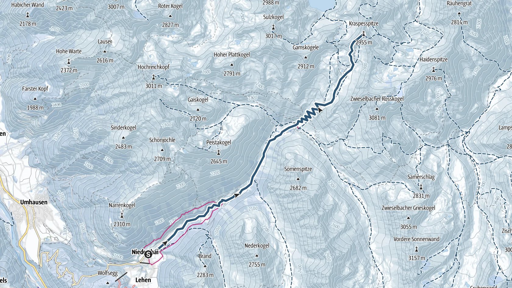 Kraspesspitze 2.954m - Umhausen-Niederthai