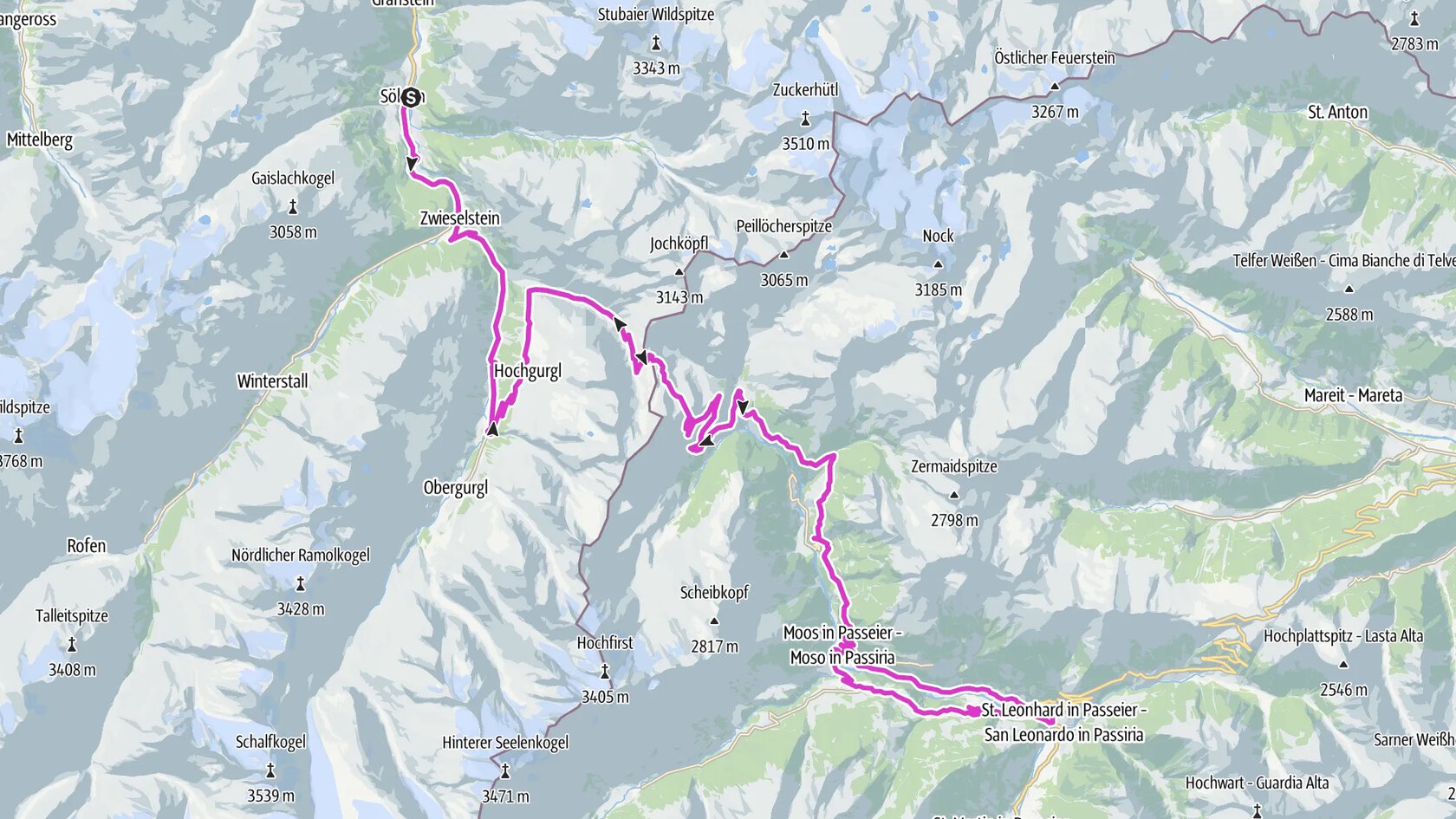 Rennradtour Timmelsjoch Hochalpenstraße - Sölden - St. Leonhard