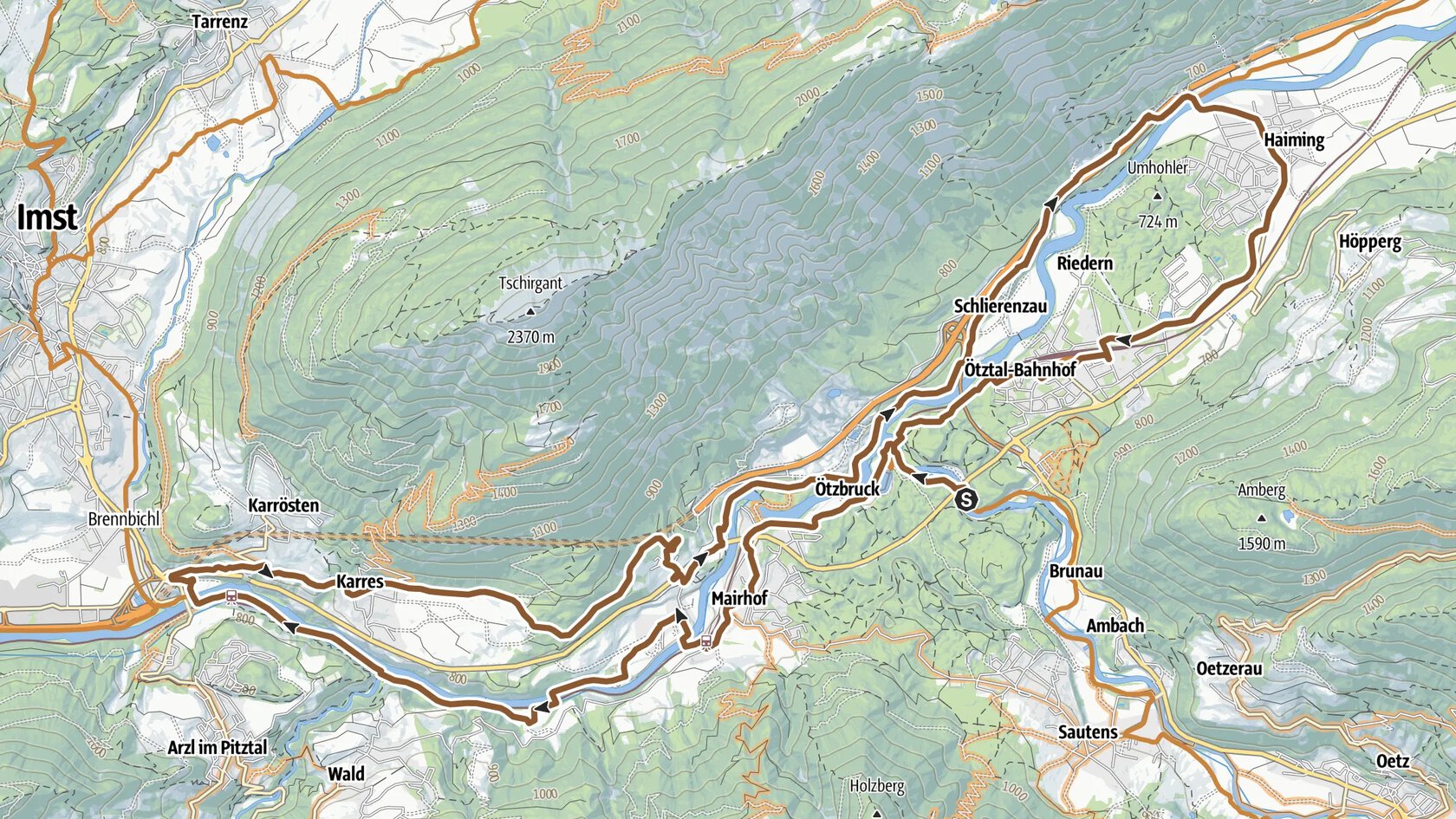 Rundtour von Ötztal-Bahnhof über Imst und Haiming