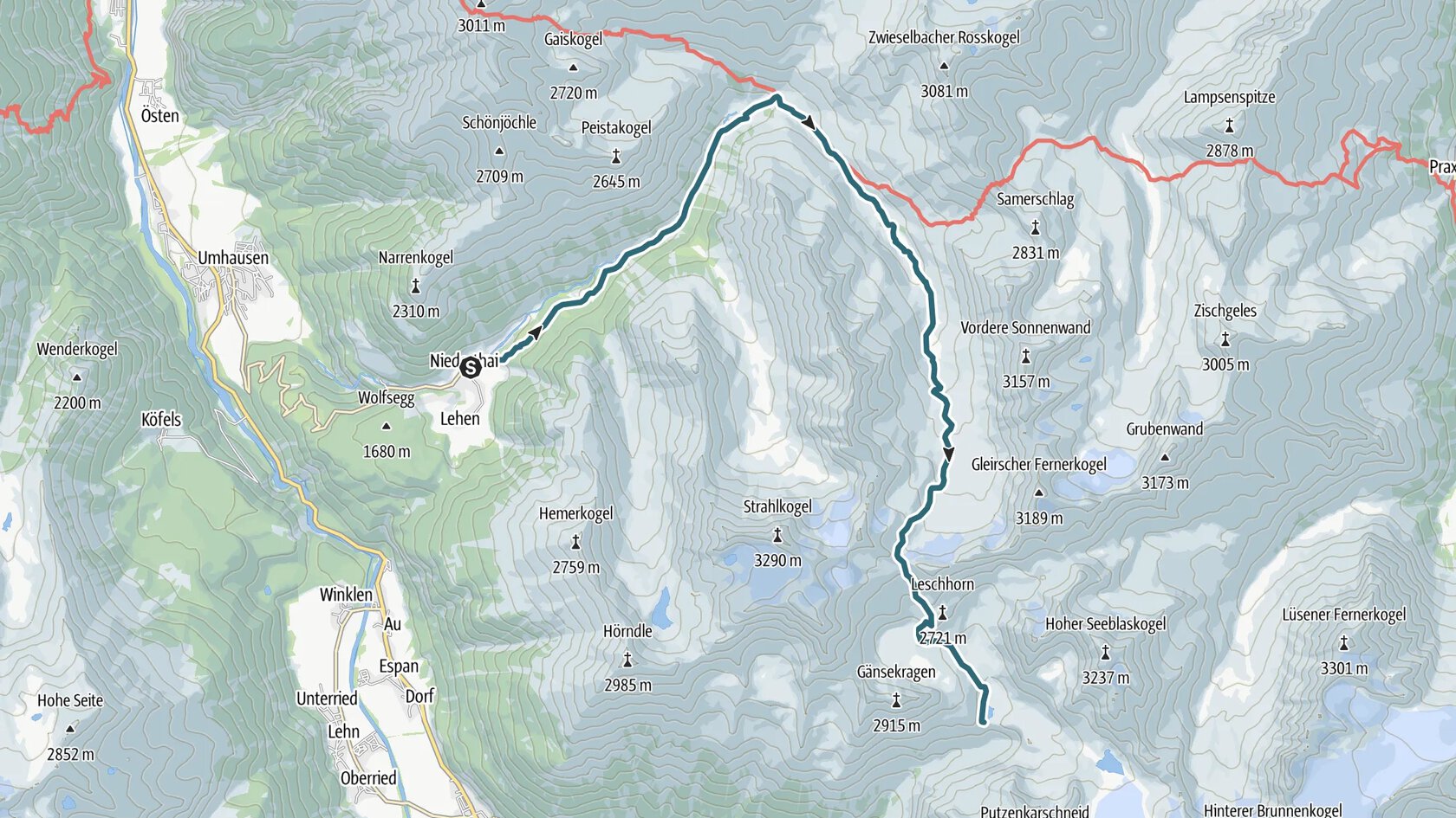Schweinfurter Hütte - Winnebachseehütte - Umhausen-Niederthai