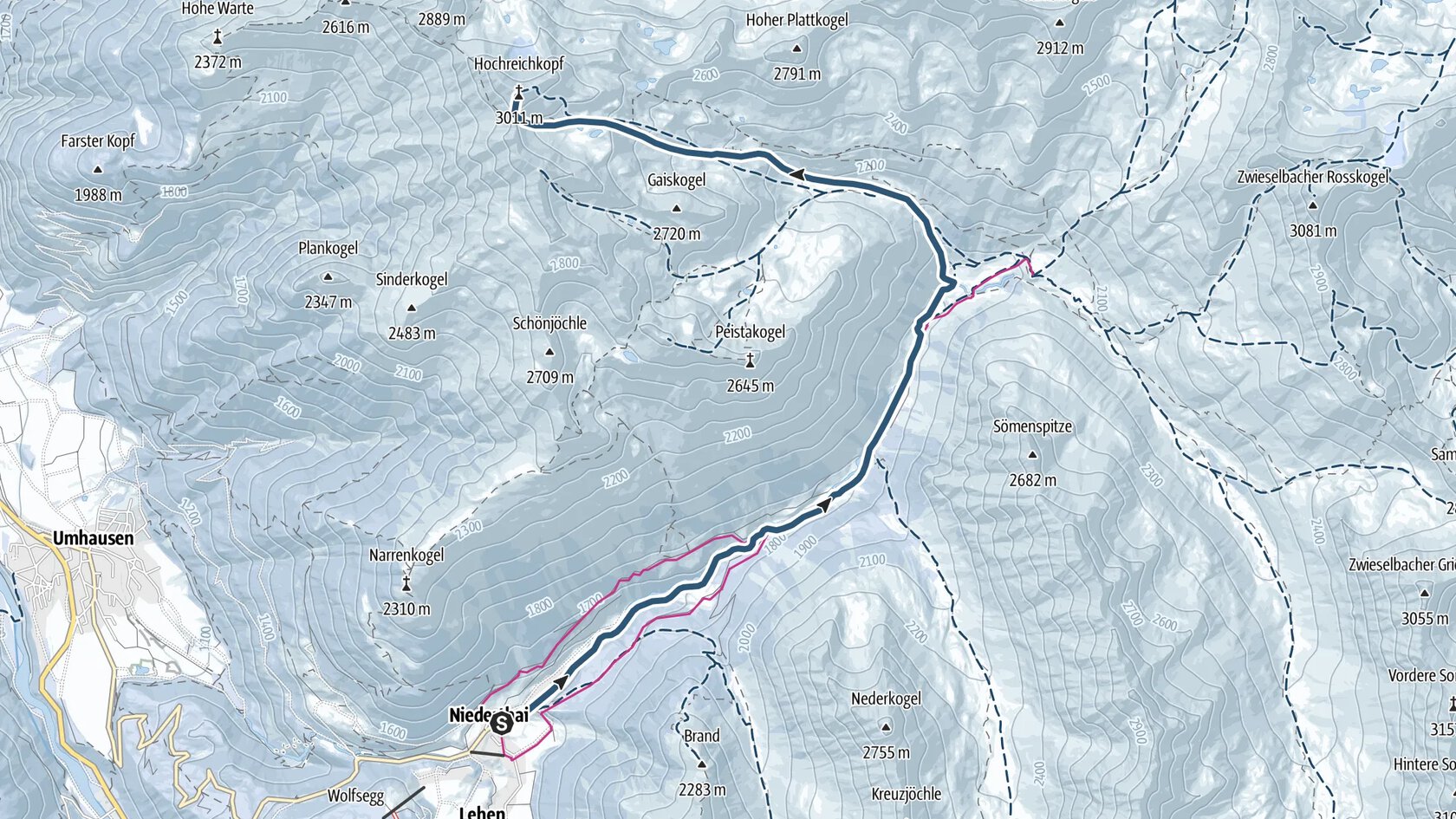 Hochreichkopf 3.010m - Umhausen-Niederthai