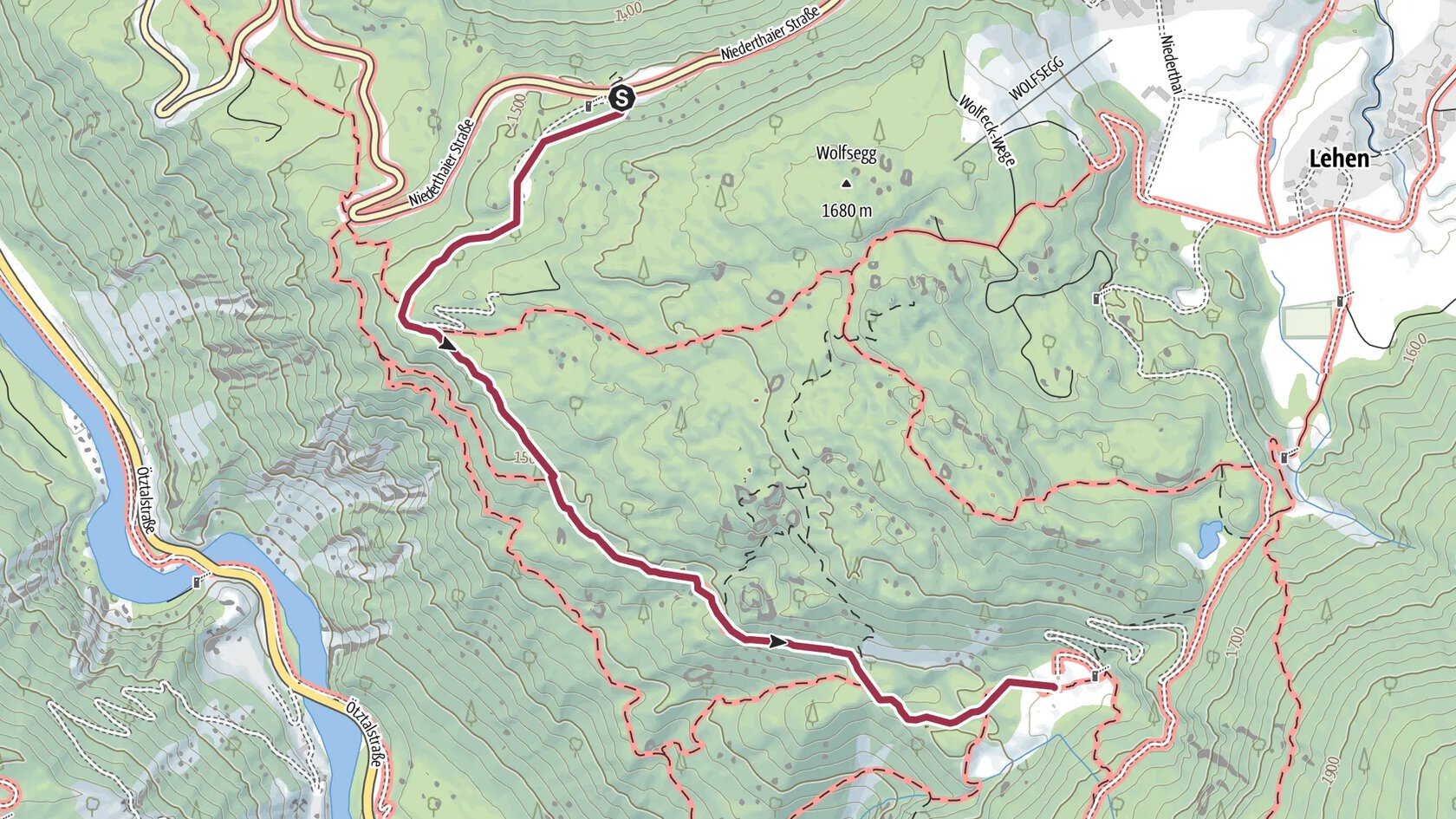 Wanderweg Panoramaparkplatz zum Wiesle - Niederthai