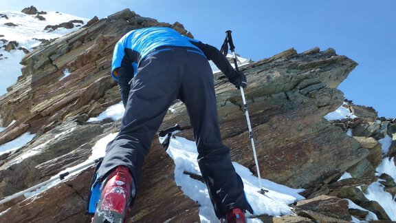 Klettertechnische Schwierigkeiten im II. alpinen Schwierigkeitsgrad sind kurzzeitig zu meistern - Ötztal