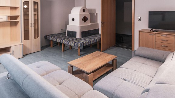 Garten Apart ALFRED Wohnzimmer - APART Naturcamping Kuprian - Huben