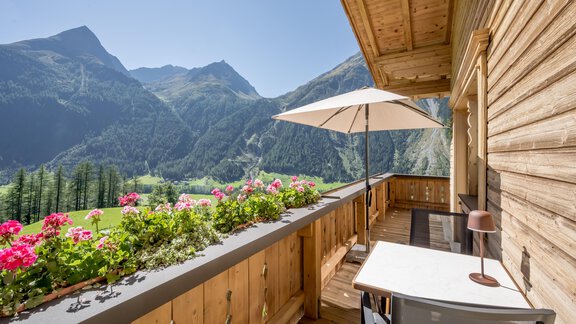 Aussicht vom Balkon - Chalet Heimatjuwel - Längenfeld
