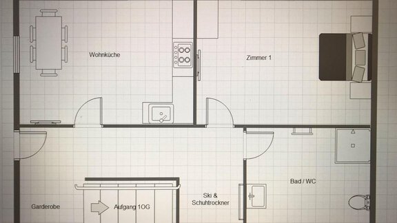 Skizze EG - Irmas Ferienhäusl - Längenfeld