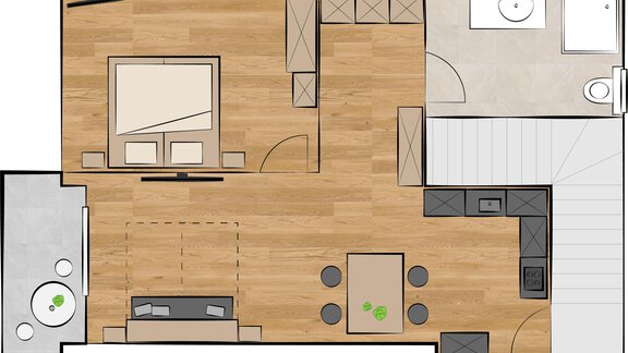 Sketch floor plan - Panorama Peak Apartment - Längenfeld