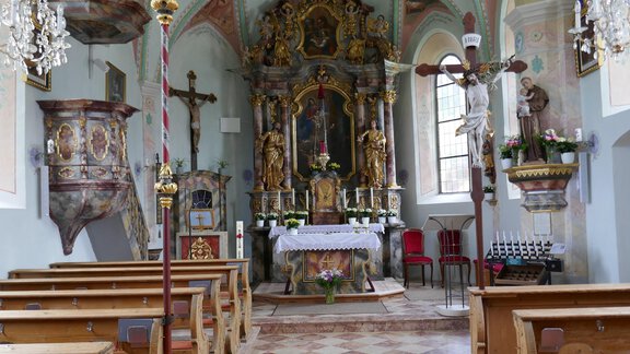 Kirche Oetzerau innen - Apart Auenstein - Oetz