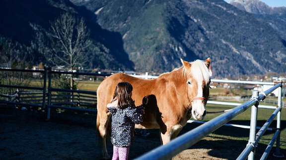 Arche-Oetztal Antonia beim Pferdestriegeln - ARCHE-OETZTAL - Umhausen