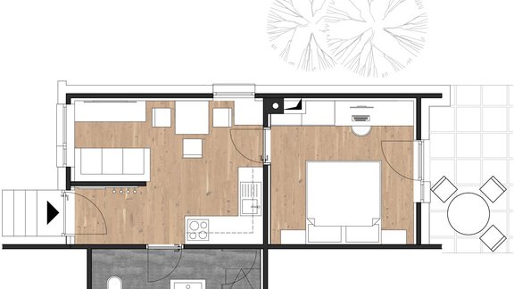 Grundriss FW Murmele - Ferienwohnung - Murmele - Umhausen