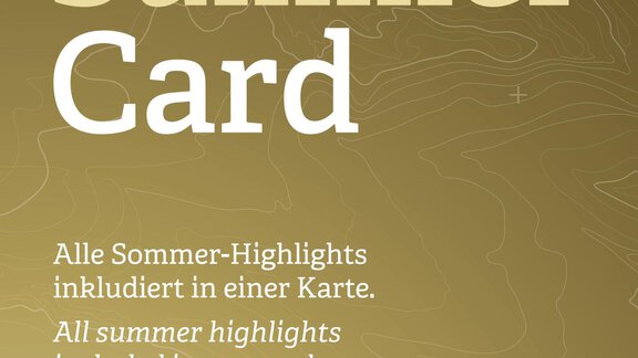 A gold card with the inscription "Summer Card". All summer highlights are included in one card. - Hotel Vent - Vent