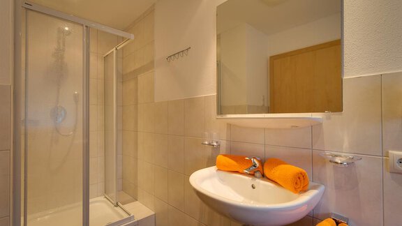 Apart I Badezimmer mit Dusche - Apart Praxmarer - Zwieselstein
