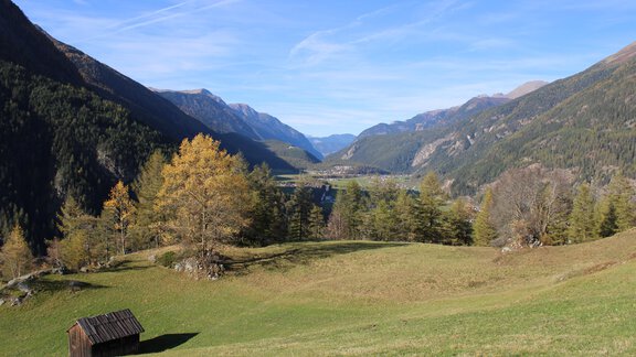Blick nach Längenfeld - Haus Platthof - Huben