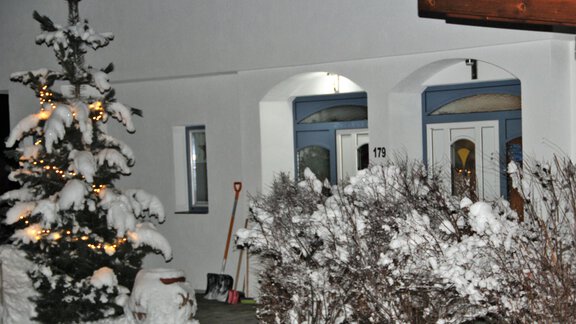 Eingang - Winter - Appartement Aqua - Längenfeld