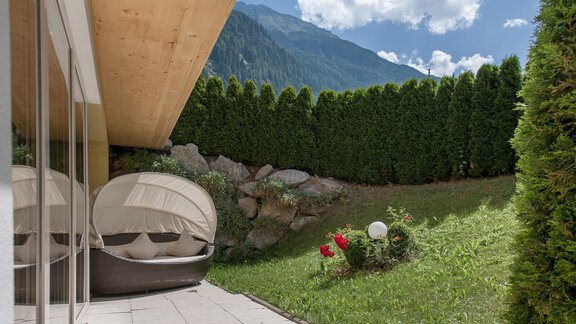 Garten Saunabereich - Hotel  Bergwelt - Längenfeld