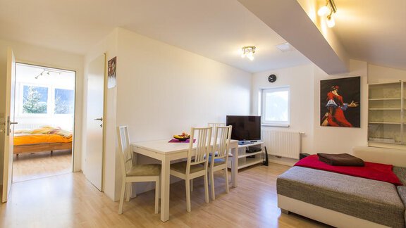 Appartement Inntal-Blick Wohnküche mit Schlafcouch - Sternenvilla - Oetz | © ®DavidJohansson