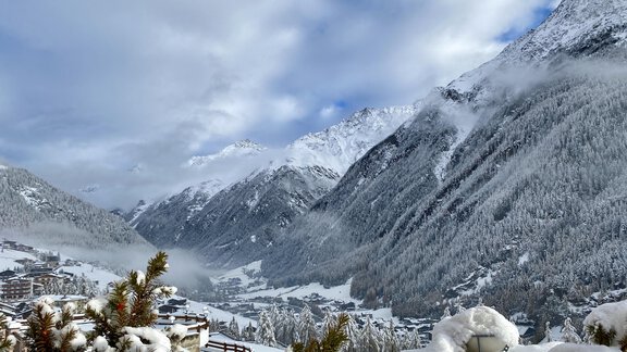 Pension Klaus Winter Ausblick Terrasse + - Sölden