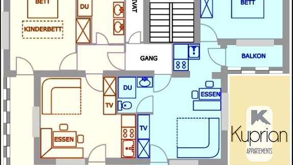 Grundriss mit Fotoxx - Appartements Kuprian - Längenfeld