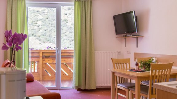 La Chiesa Balkon Aussicht von der Wohnung - Ferienwohnung La Chiesa - Obergurgl 