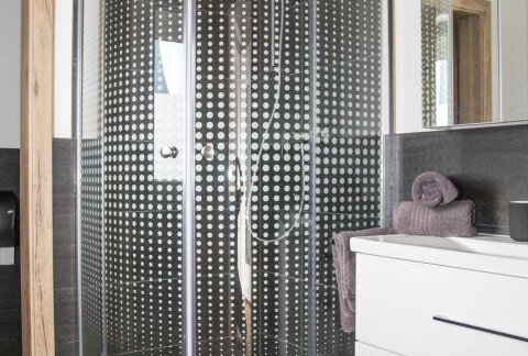 Dusche, separates WC - Rochus Appartements - Sautens