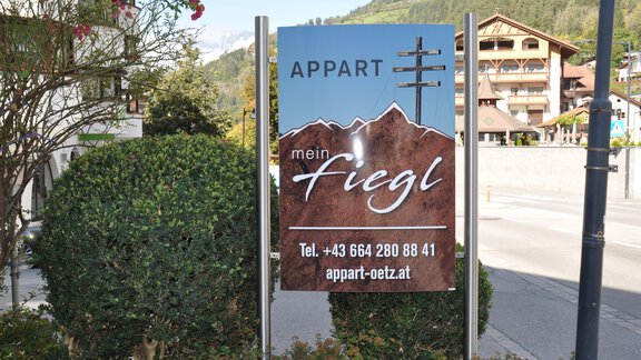 Hinweisschild - Appart Mein Fiegl - Oetz