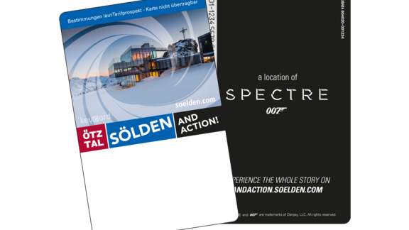 An advertisement for the ski resort Sölden with a reference to the film "Spectre". The images show snow-covered mountains and modern architecture. - Andre Arnold - Boutique Hotel - Sölden