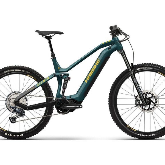 A modern e-mountain bike with a sporty design. It has wide tires and a stylish green color. - Sport Glanzer Längenfeld - Längenfeld