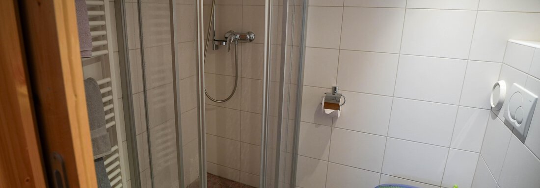 Badezimmer mit Dusche und WC - Appartement Jacqueline Top 1 & Top 2 - Huben