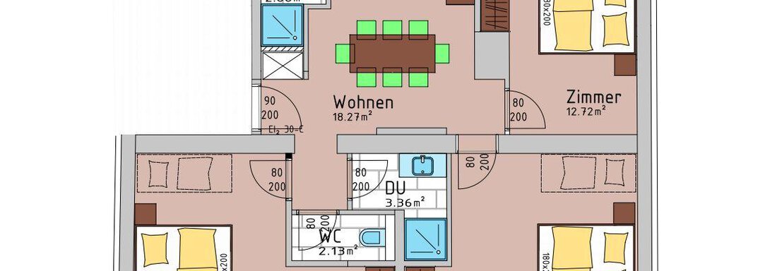 Skizze OG Skizze OG - Gästehaus Huben - Huben