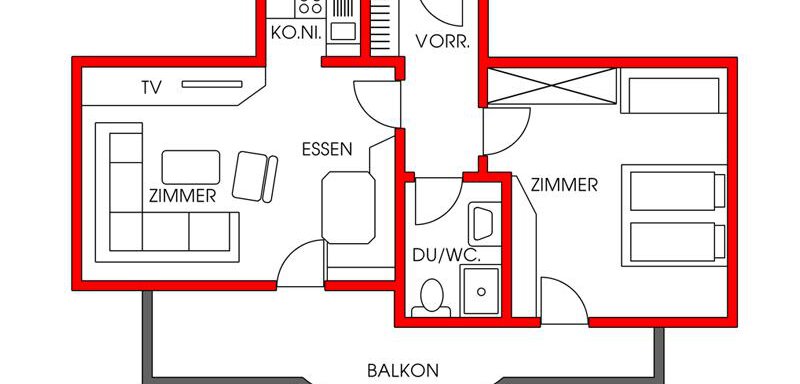 Grundriss Appartement "Maria" - Landhaus Schöpf Romed - Huben