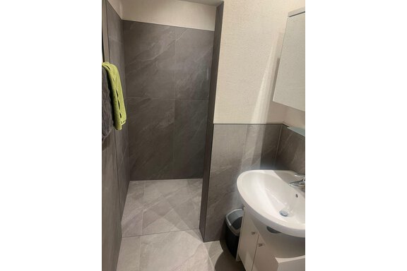 Badezimmer mit Dusche und WC III - Alpenapart Grüner - Längenfeld