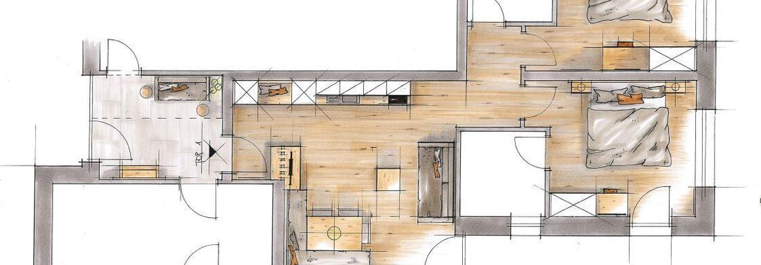 Skizze Chalet - Parterre - Alpenchalet Tirol - Längenfeld