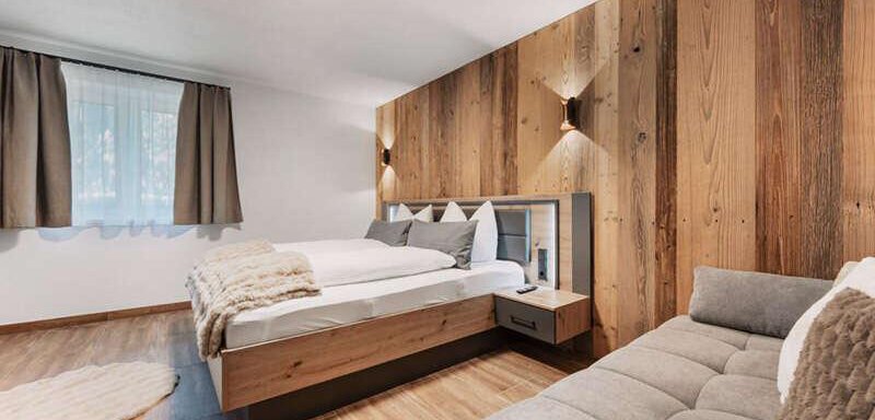Doppelzimmer mit Schlafcouch - Alpenglühn Apart Längenfeld - Längenfeld