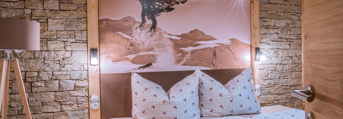 Schlafzimmer Detail - Apart Kuprian Chalet - Längenfeld