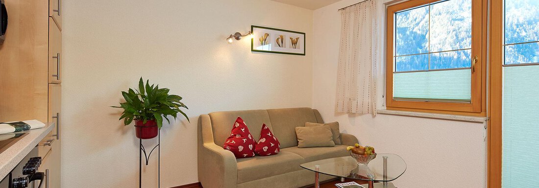 Wohnküche mit Zugang zur Terrasse - Apart Sunshine - Längenfeld