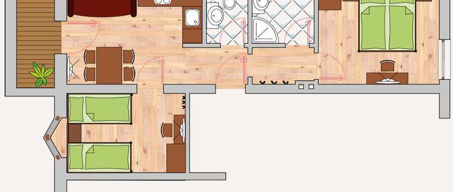 Fichte - Grundriss - Appartement am Sonnhof - Längenfeld
