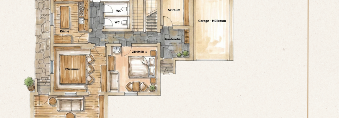 Erdgeschoss - Ferienhaus Schrankogelblick - Längenfeld