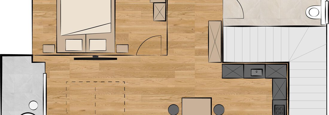 Sketch floor plan - Panorama Peak Apartment - Längenfeld