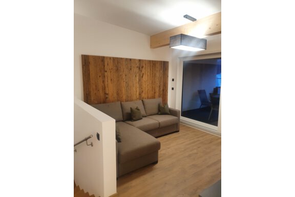 Wohnlandschaft mit Zugang zur Terrasse - SR Apart - Längenfeld