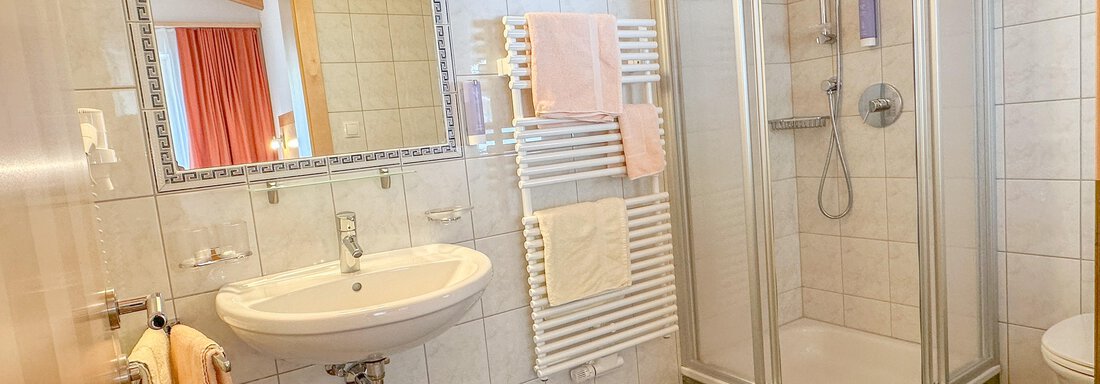 Modernes Badezimmer mit Dusche/WC. - Appartement Leiter Niki - Niederthai