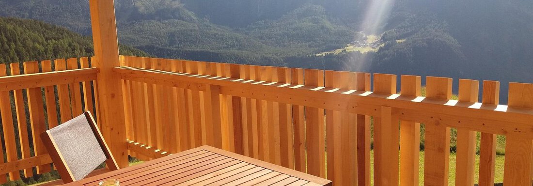 Terrasse mit Ausblick Ferienwohnung Savannah - Bio & Reiterhof der Veitenhof - Niederthai