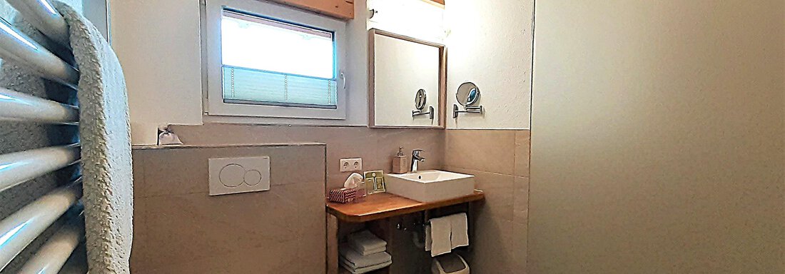Ferienwohnung der Veitenhof Badezimmer Sonate Urla - Bio & Reiterhof der Veitenhof - Niederthai