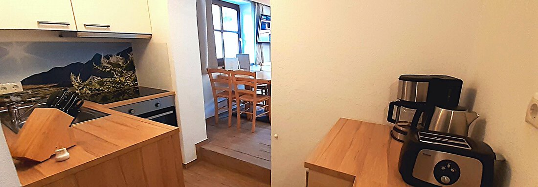 Küche Esszimmer kleines Appartement Ferienwohnung  - Bio & Reiterhof der Veitenhof - Niederthai