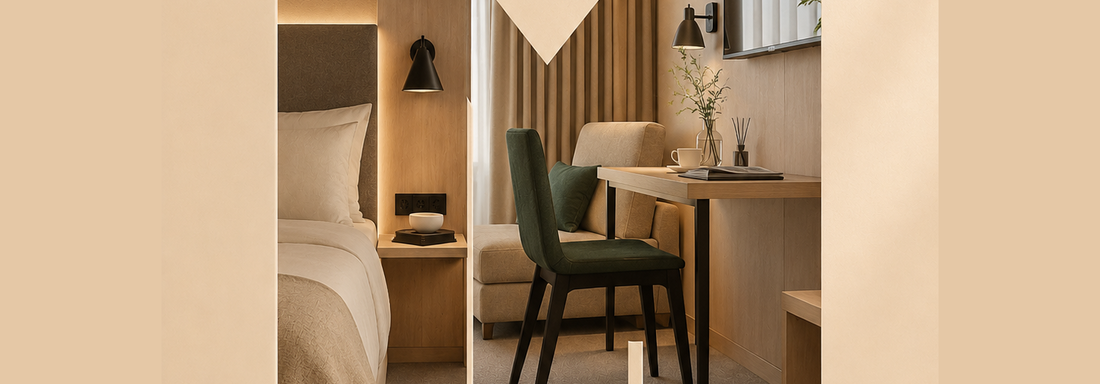 Ein modernes Hotelzimmer mit einem gemütlichen Bett und einem Schreibtisch. Die Wiedereröffnung ist für Dezember 2026 geplant. - Hotel Marko - Oetz