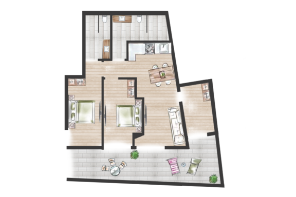Grundriss Appartement - Apart Blickfang - Sautens